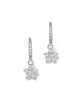 flower diamond drop earrings