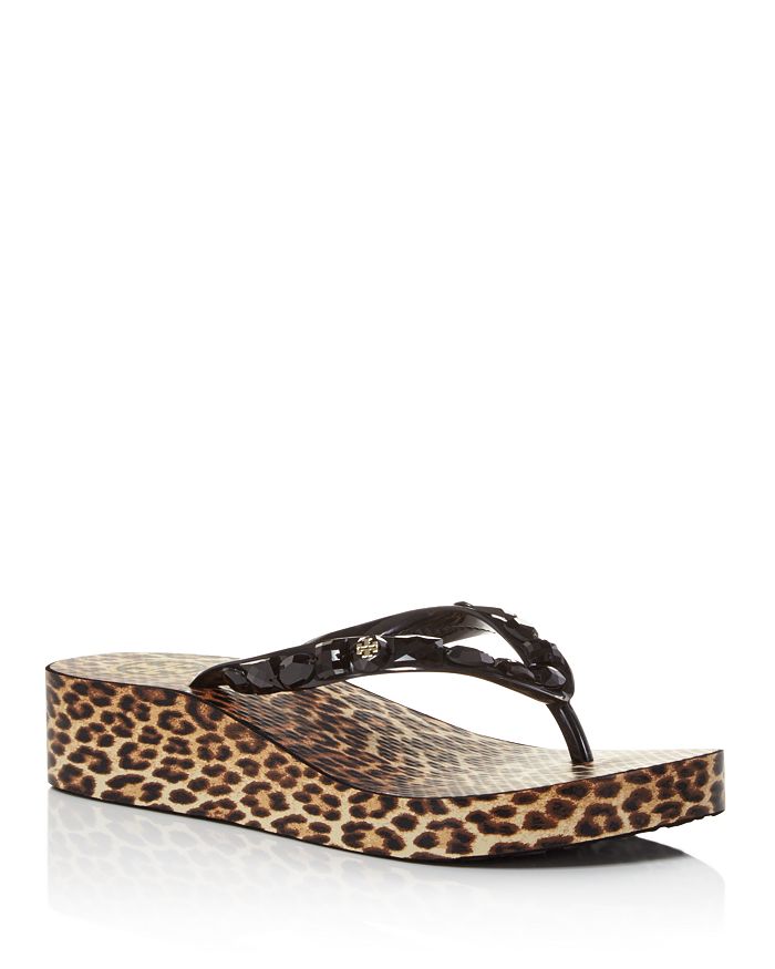 Tory burch cheetah flip flops best sale