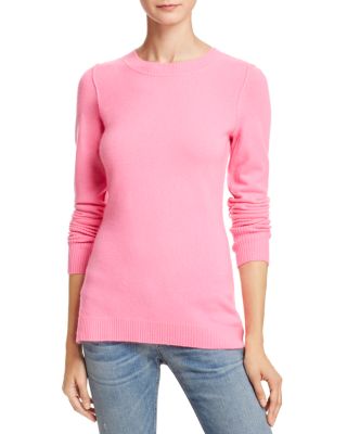 AQUA - Fitted Crewneck Cashmere Sweater - 100% Exclusive