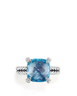 Ch&acirc;telaine&reg; Ring with Blue Topaz and Diamonds