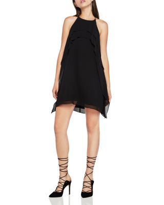 BCBGeneration Flocked Dot Chiffon Blouse en Optic White | REVOLVE