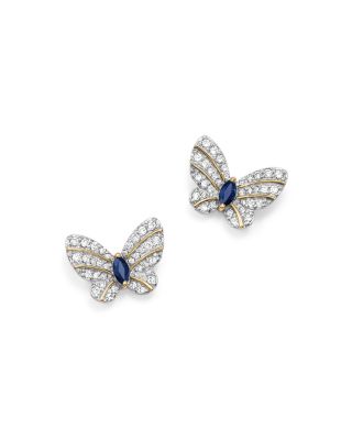 sapphire butterfly earrings