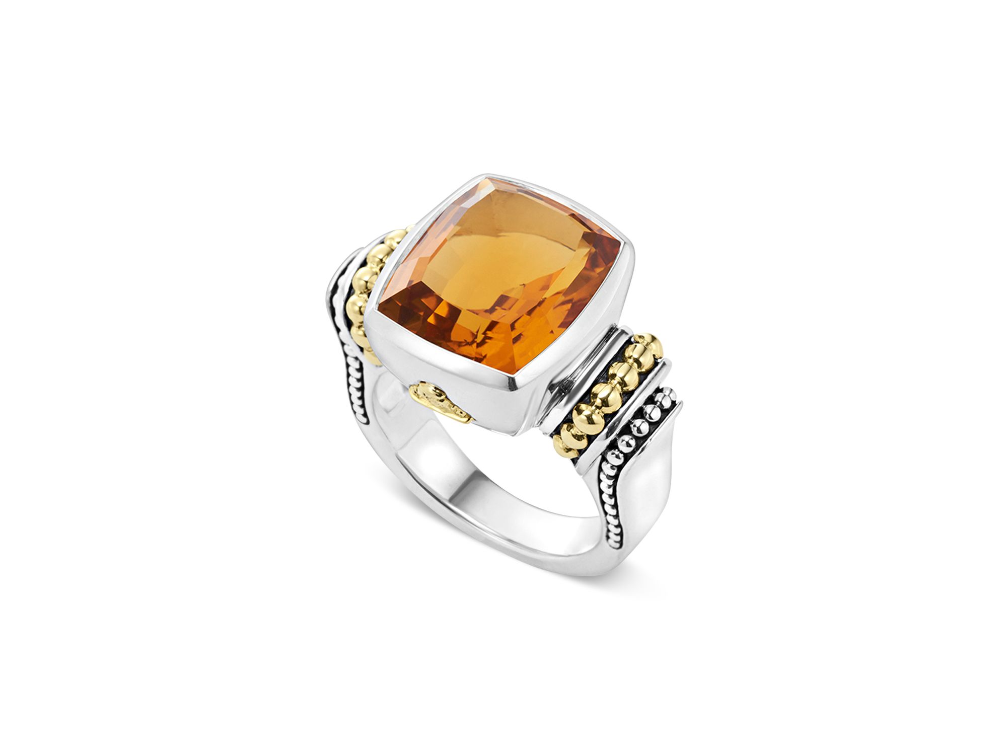 18K Gold and Sterling Silver Rittenhouse Medium Rings with Gemstone — Image 4