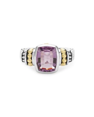 18K Gold and Sterling Silver Rittenhouse Small Amethyst Ring 