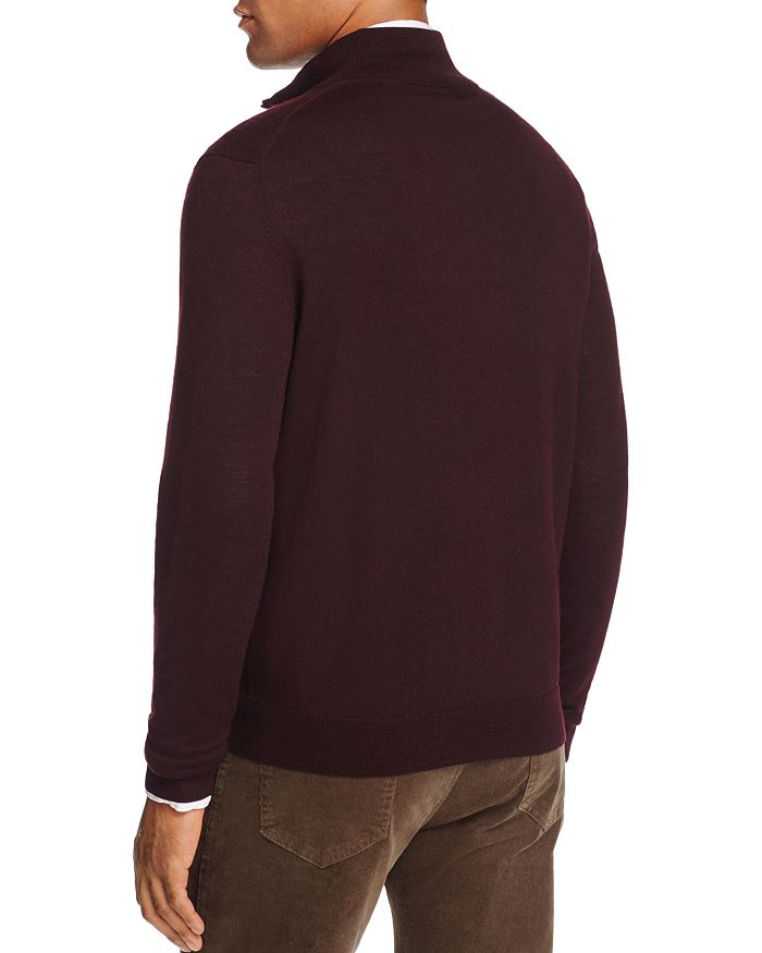 Shop The Men's Store At Bloomingdale's Quarter-zip Merino Sweater - 100% Exclusive In Raisin