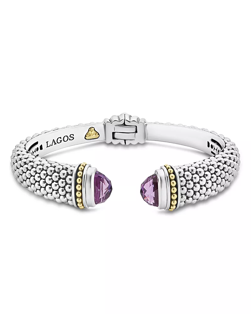 Lagos 18K Gold and Sterling Silver Rittenhouse Amethyst Cuff, 12mm