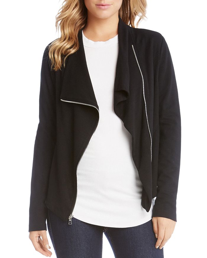 Knit moto jacket top women's