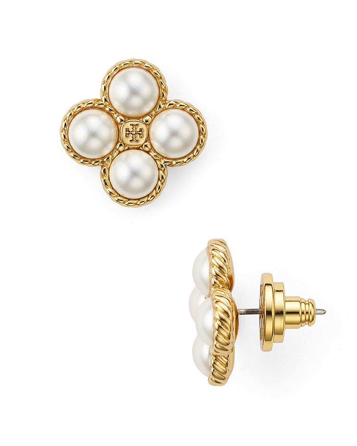 Rope clover on sale pearl stud earring