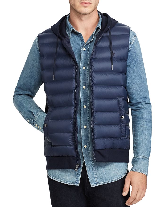Ralph lauren down online panel double knit vest