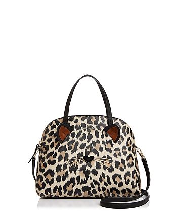 kate spade new york Run Wild Lottie Leopard Print Leather Satchel |  Bloomingdale's