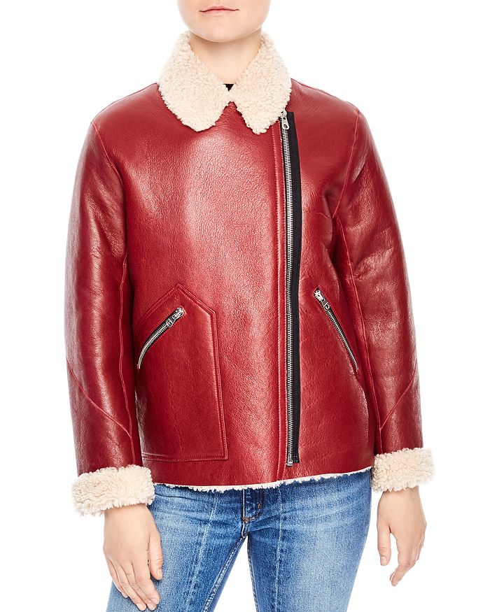 Sandro alan shearling store jacket