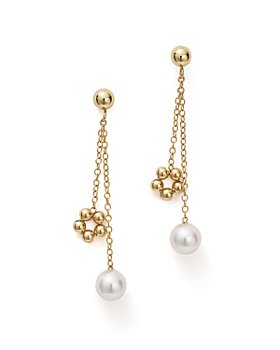 Bloomingdale's - Cultured Freshwater Pearl & Beaded Dangle Charm Earrings in 14K Yellow Gold - 100% Exclusive