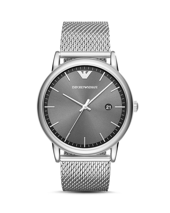Armani Three Hand Stainless Steel Watch, 43 mm | Bloomingdale's