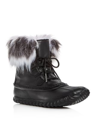 sorel out n about suede & faux fur boots