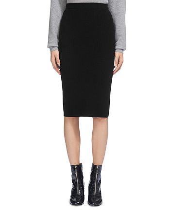 Whistles - Wool-Cashmere Ribbed-Knit Skirt