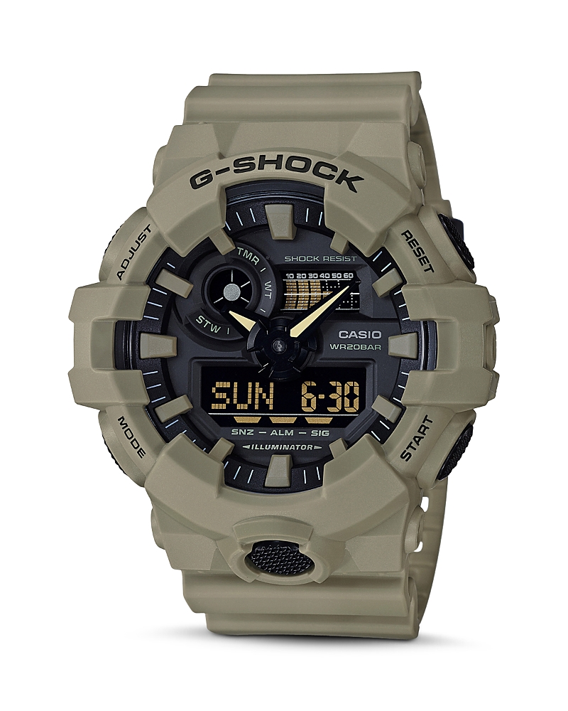 G-shock Men's Analog-digital Beige Resin Strap Watch 53mm In Biege