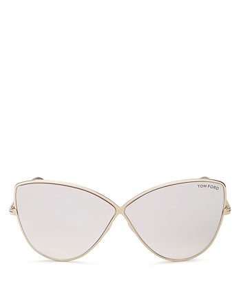 Tom Ford Women S Elise Mirrored Oversized Cat Eye Sunglasses 65mm Bloomingdale S