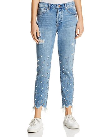 Pistola Nico Faux Pearl Embellished Jeans in La Lux - 100% Exclusive ...