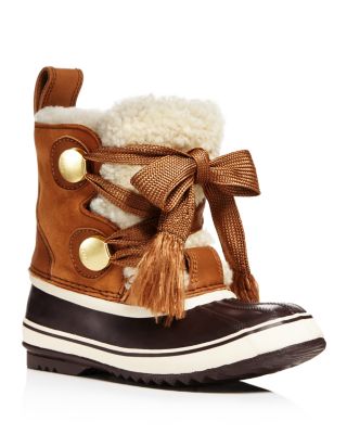 Shearling Lace Up Cold-Weather Booties 