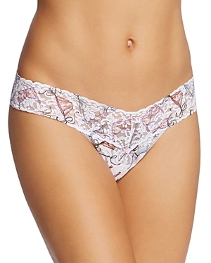 HANKY PANKY LOW-RISE PRINTED LACE THONG,9T1584