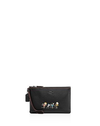 COACH Peanuts Boxed Small Wristlet in Refined Natural Pebble Leather with  Snoopy | Bloomingdale's