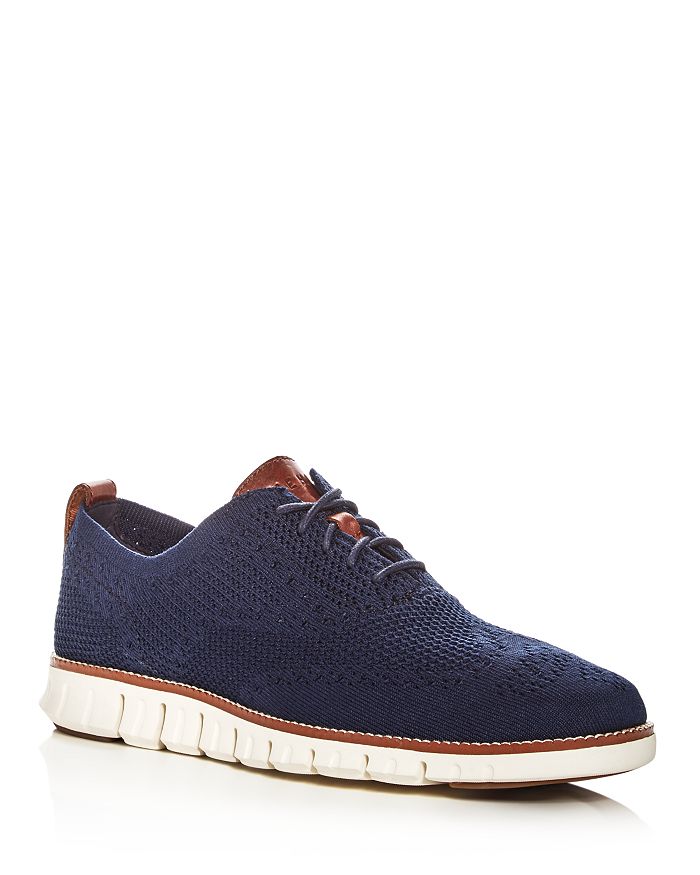 Cole Haan Zerogrand Stitch-lite Wingtip Oxford In Marine Blue
