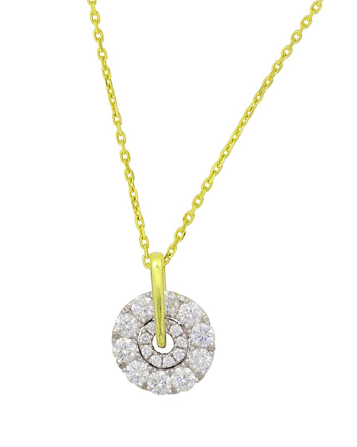 Frederic Sage 18k White & Yellow Gold Firenze Small Spinning Diamond Cluster Pendant Necklace, 16 In White/gold