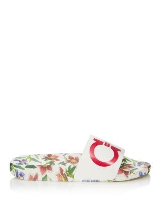 Salvatore Ferragamo Women's Groove Floral Pool Slide Sandals