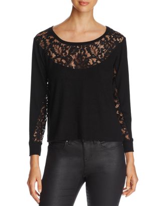 Red Haute Lace-Detail Sweater | Bloomingdale's