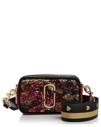 MARC JACOBS Snapshot Camo Sequin Leather Camera Bag | Bloomingdale's