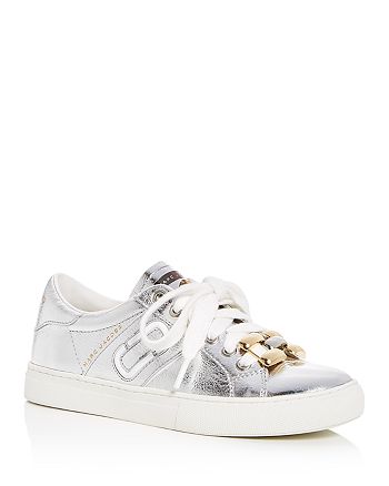 MARC JACOBS Women's Empire Leather Chain Link Lace Up Sneakers ...