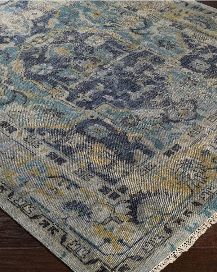Shop Surya Festival Area Rug, 6' X 9' In Navy/teal/taupe/white