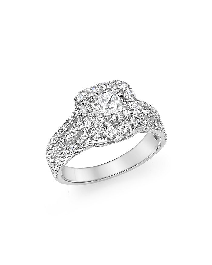 Bloomingdale's Diamond Princess Cut Engagement Ring In 14k White Gold, 1.50 Ct. T.w. - 100% Exclusive In White/gold