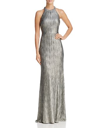Adrianna Papell Crinkle Foil Gown | Bloomingdale's
