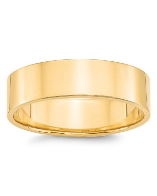 Men's 6mm Lightweight Flat Band Ring in 14K Yellow Gold 