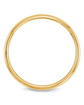 Men's 2mm Half Round Band Ring in 14K Yellow or 14K White Gold 