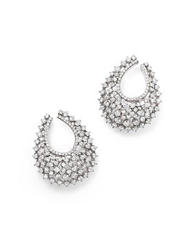 Bloomingdale's - Diamond Statement Hoop Earrings in 14K White Gold, 3.85 ct. t.w. - 100% Exclusive