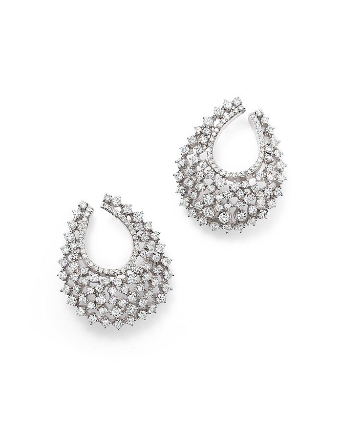 Bloomingdale's Diamond Statement Hoop Earrings In 14k White Gold, 3.85 Ct. T.w. - 100% Exclusive