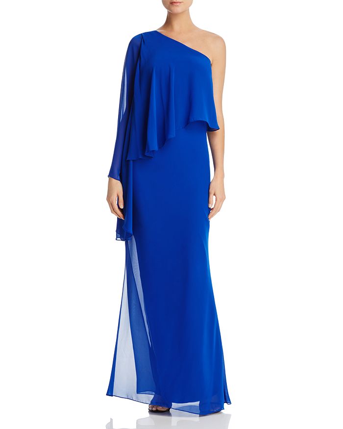 Laundry by Shelli Segal One-Shoulder Chiffon Overlay Gown | Bloomingdale's