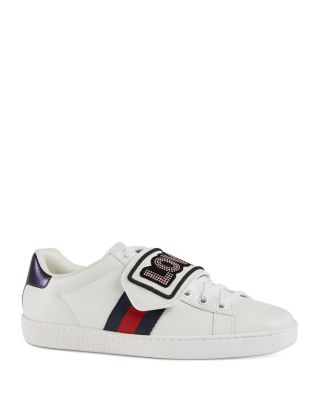 Gucci Women s Ace Snap On Low Top Leather Sneakers Bloomingdale s