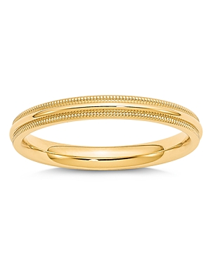 BLOOMINGDALE'S MEN'S 3MM MILGRAIN COMFORT FIT WEDDING BAND 14K YELLOW GOLD - 100% EXCLUSIVE