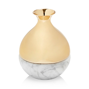 Shop Anna New York Dual Bud Vase In White Marble Gold