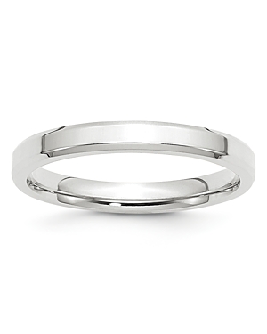 Men's 3mm Bevel Edge Comfort Fit Band in 14K White Gold - 100% Exclusive