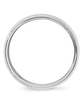 Men's 6mm Bevel Edge Comfort Fit Band in 14K White Gold 