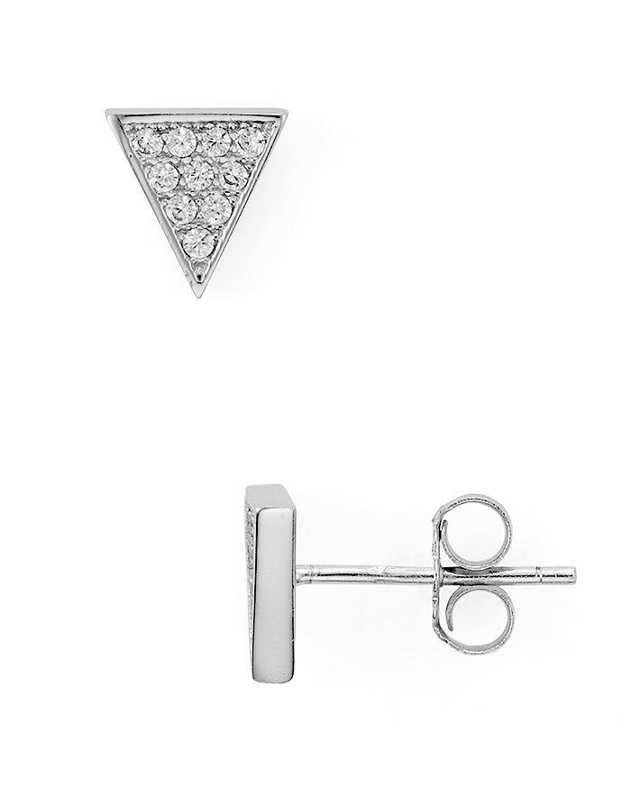 Aqua Sterling Silver Triangle Stud Earrings - 100% Exclusive