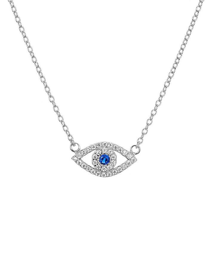 Aqua Sterling Silver Evil Eye Pendant Necklace, 15 - 100% Exclusive