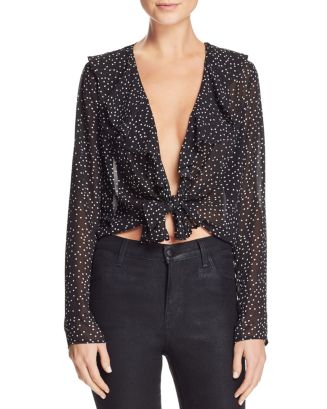 Peony Polka Dot Tie Front Top main image 0