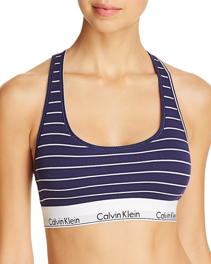 Calvin Klein Modern Cotton Ribbed Striped Bralette