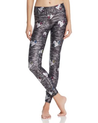 Terez Heart Print Heathered Leggings 