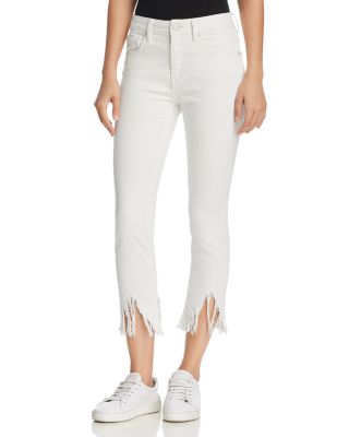 Mavi - Tess High Rise Skinny Fringe Jeans in White Fringe Vintage